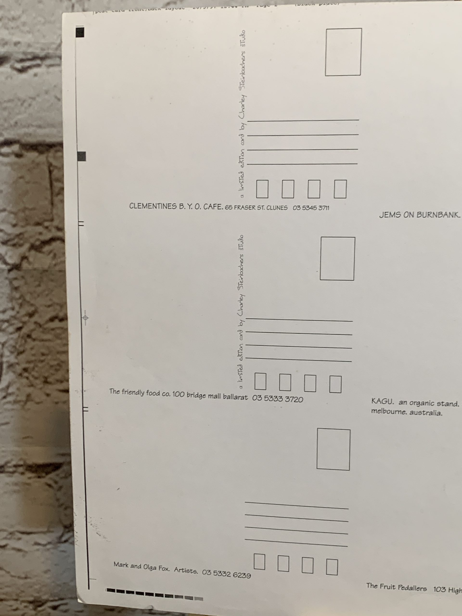 Uncut Postcard Sheet 45x32cm - Vintage Keepsakes