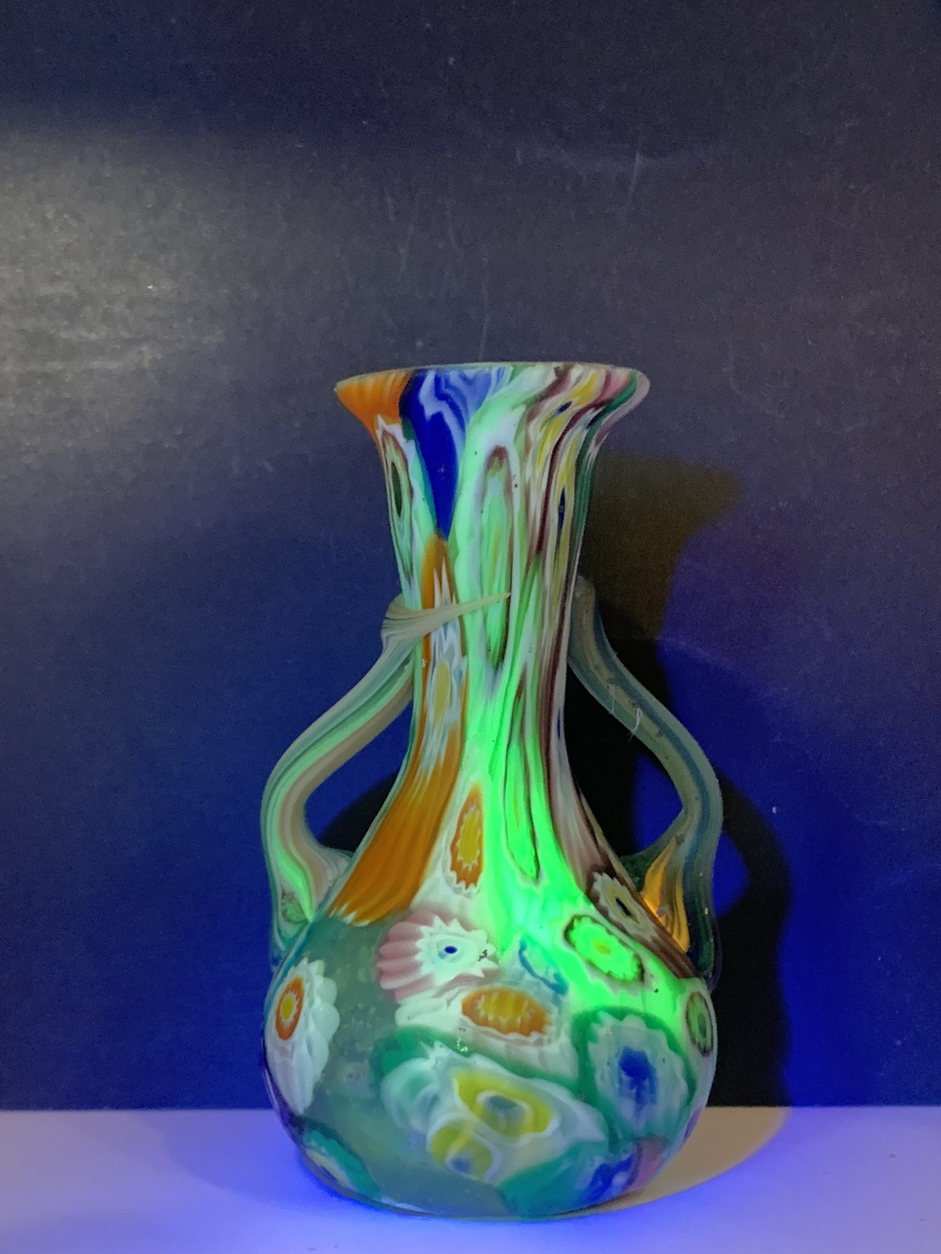 Vintage Toso Double Handled Millefiori Vase 7.5cm
