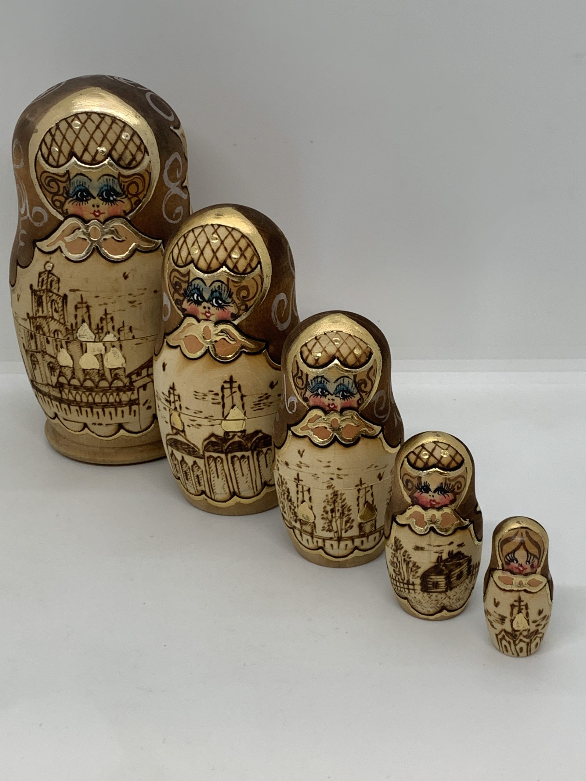 Babushka Nesting Five Dolls (signed) 16cm