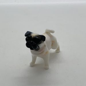 White Standing Glass Pug 4.5cm