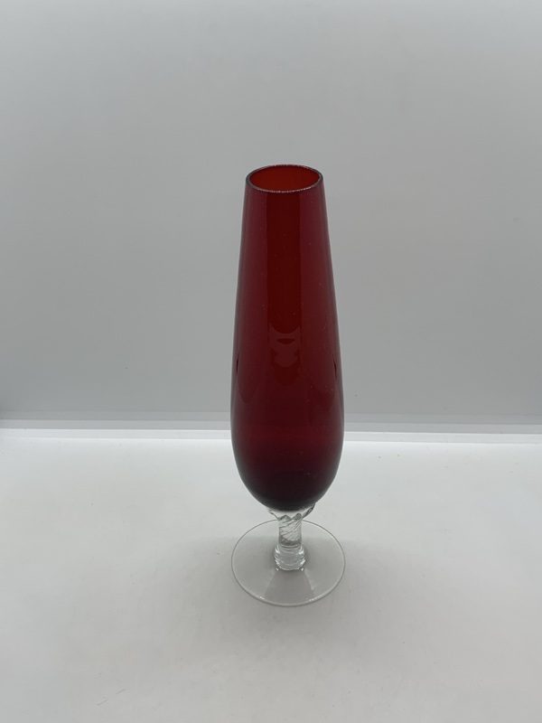 Ruby Glass Bud Vase 22.5cm