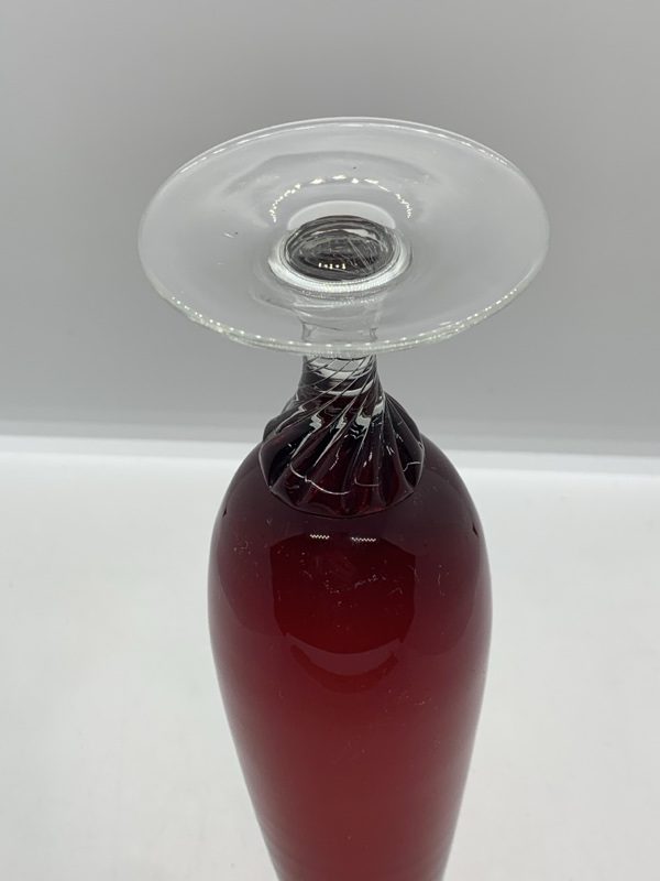 Ruby Glass Bud Vase 22.5cm