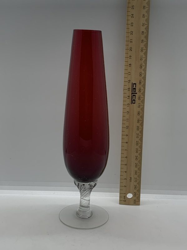 Ruby Glass Bud Vase 22.5cm