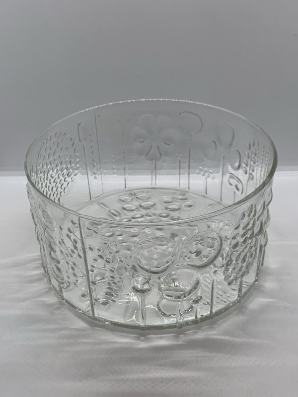 Nuutajarvi Clear Glass Serving Bowl 19.5cm wide